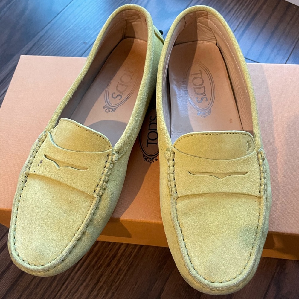 Tods flats lemon yellow size 37.5